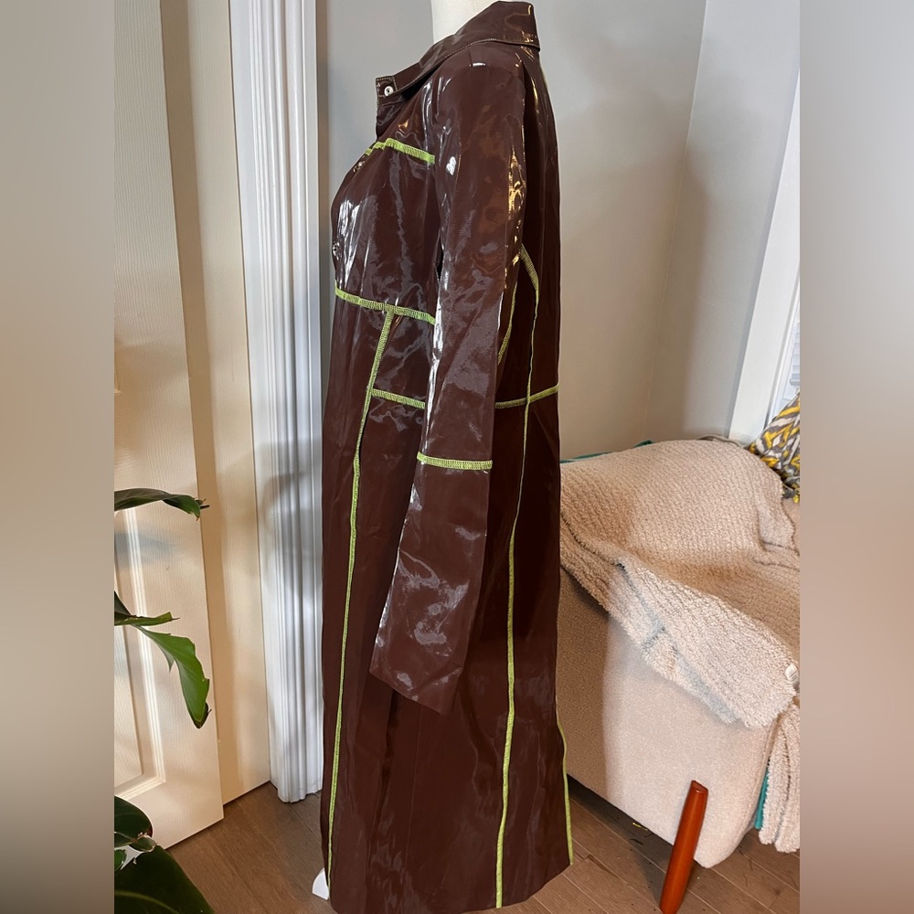 I.AM.GIA Dolls Kill vinyl chocolate trench coat, L, new - Picture 10 of 16